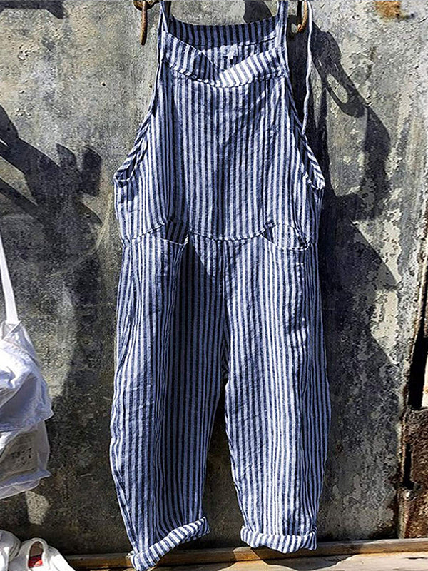 Keeley - Striped Wide Leg Overalls