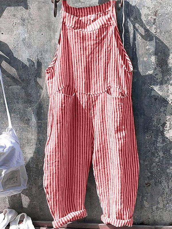 Keeley - Striped Wide Leg Overalls