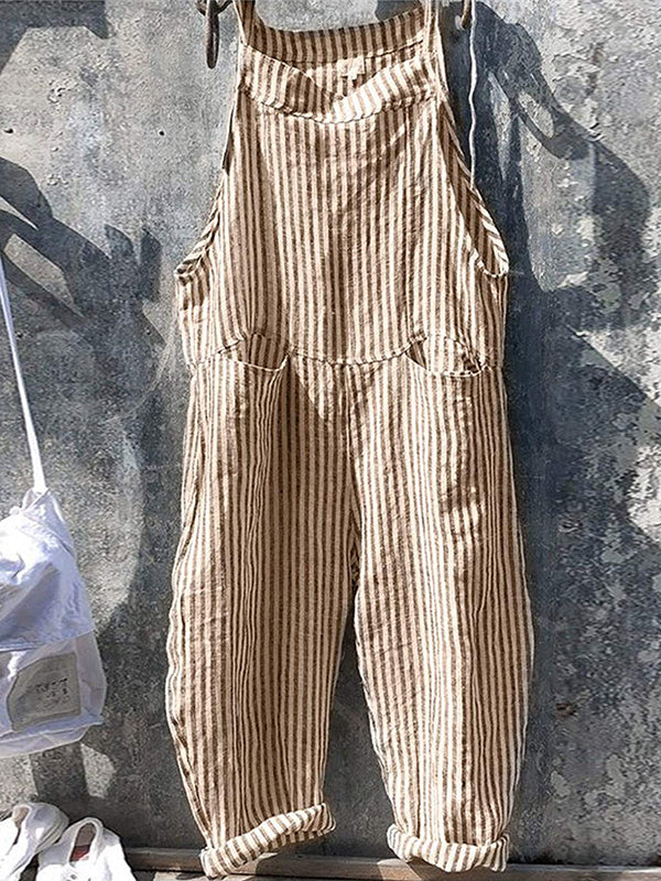 Keeley - Striped Wide Leg Overalls