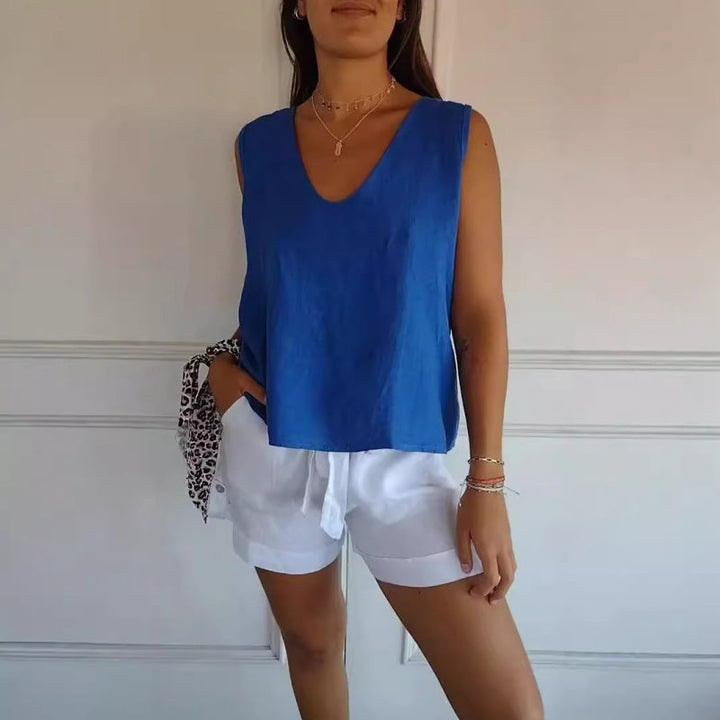 Maritza - Sleeveless Top With V Neck