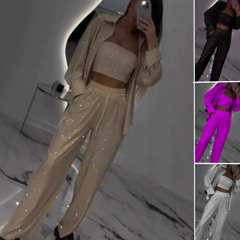 Vanilla -  Sequins Shiny Three Piece Set