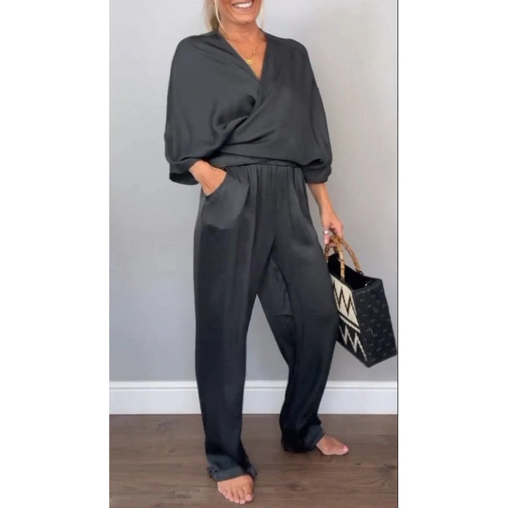 Samira - V Neck Top and Mercerized Cotton Pants