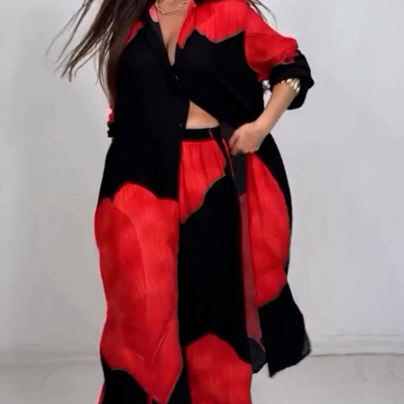 Dionicia - Elegant Button Down Shirt and Drawstring Pant