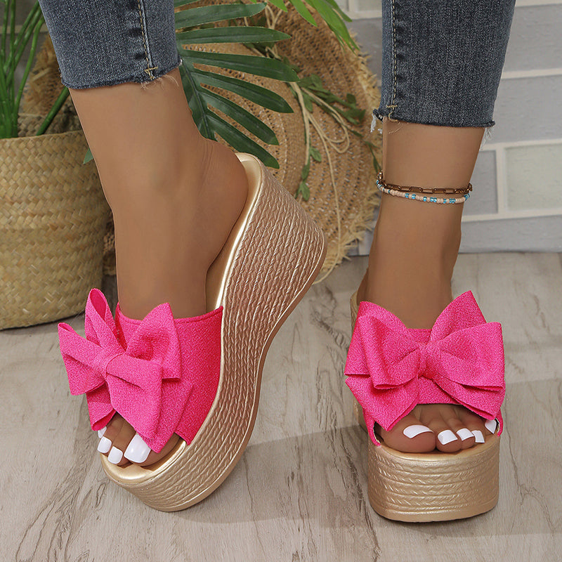 Sloane - Comfortable Slipper With Bow And Thick Sole