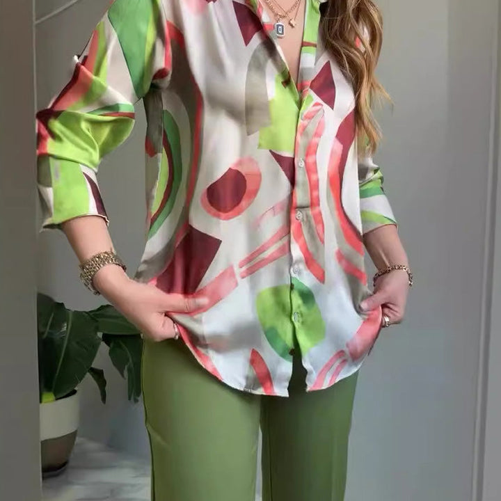 Enid - Casual Printed Shirt And Pants