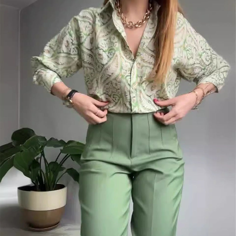 Enid - Casual Printed Shirt And Pants