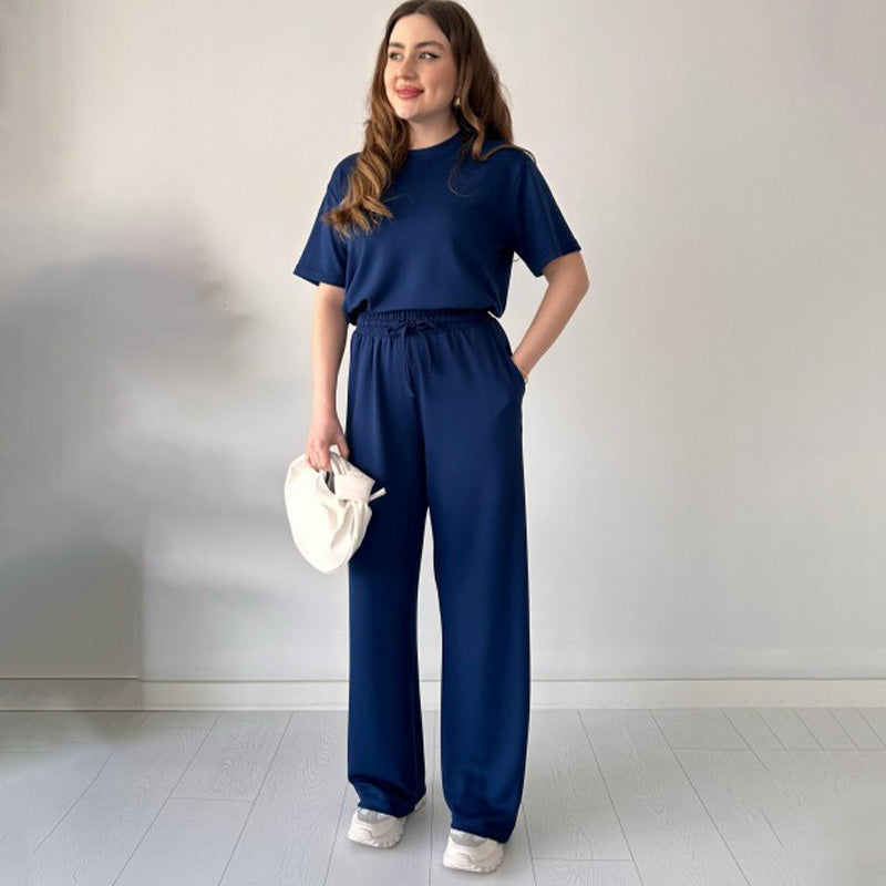 Jimena - Casual Round Neck Top And Drawstring Pant