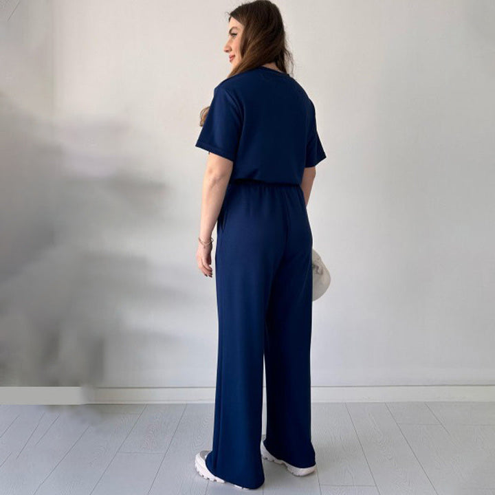 Jimena - Casual Round Neck Top And Drawstring Pant